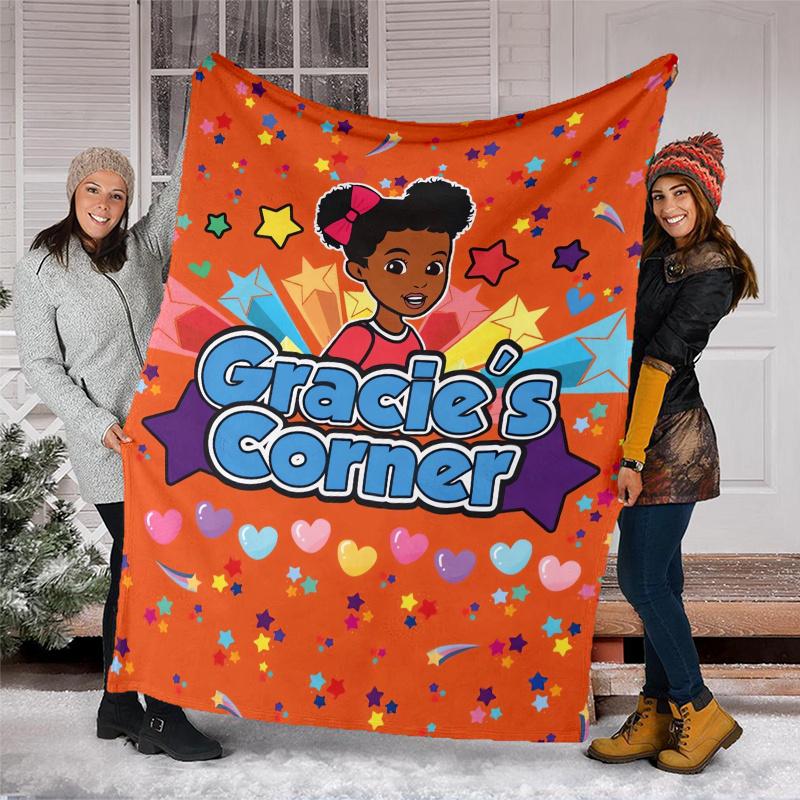 Gracie's Corner Theme Printed Blanket,Perfect for Couch, Bed, Travel & Outdoor Use | Machine Washable, Cozy & Durable.