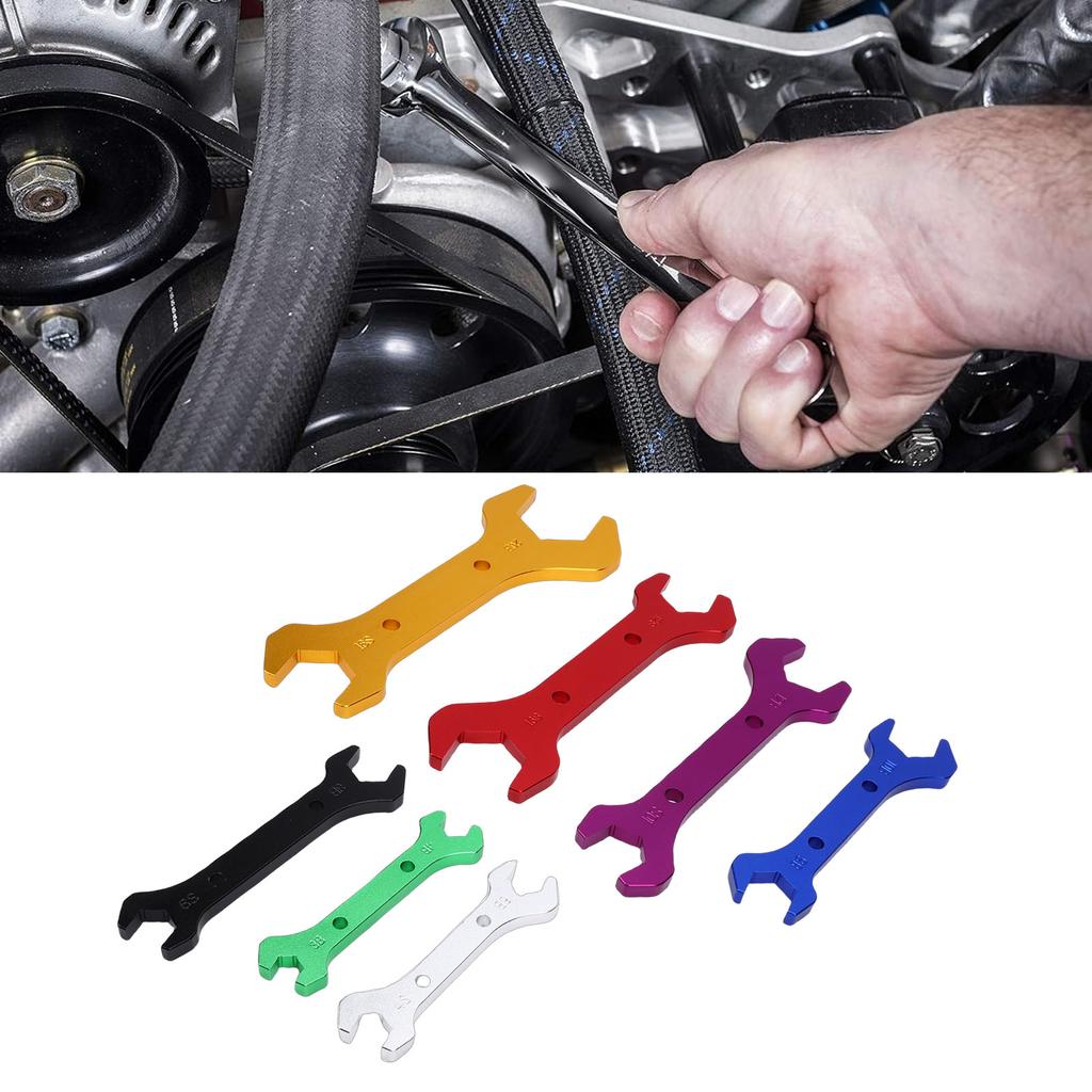  7PCS Double Ended AN Wrench Set Aluminum Alloy Spanner Tool for AN3 To AN20 Fittings 