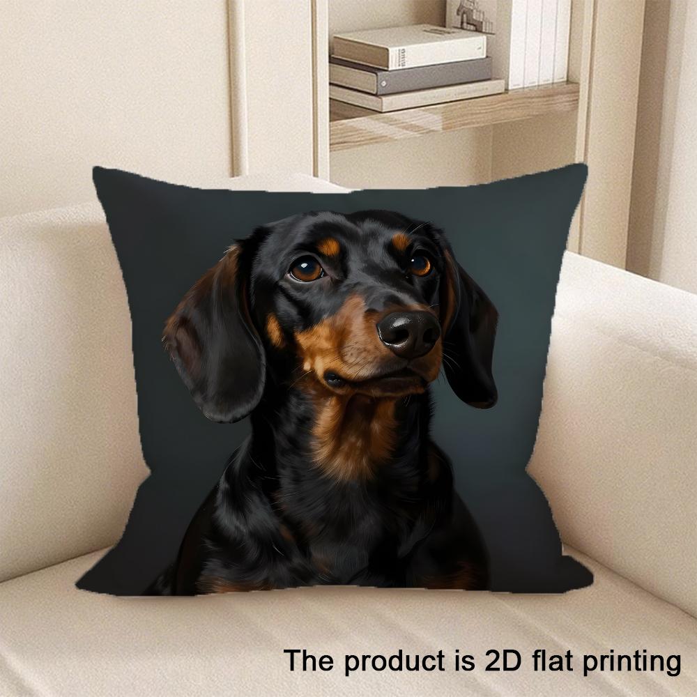 1pc Adorable Pet-Printed 2D Flat Printing Pillowcases Sofa cushion cover home bedroom room decoration
