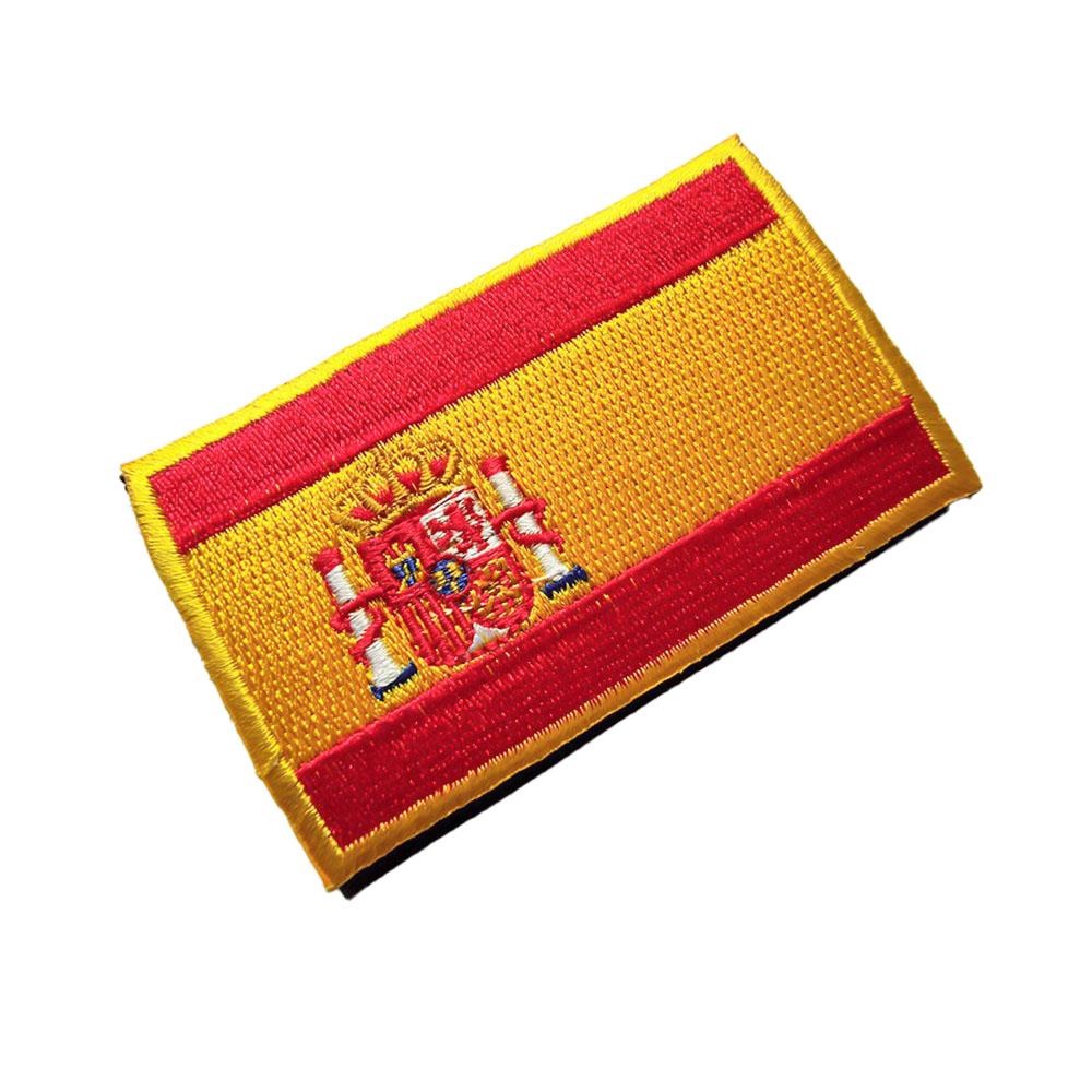 Quality Spain Flag Badge Hook And Loop Embroidered Military Cool Hat Patches Spanish Backpack T-shirt Clothing Shoulder Applique