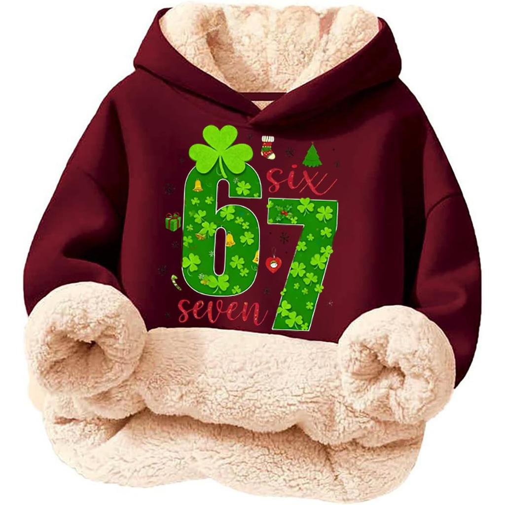 Children's Fashionable Printing Casual Fleece Hooded Loose Fit Hoodie Without Pockets
