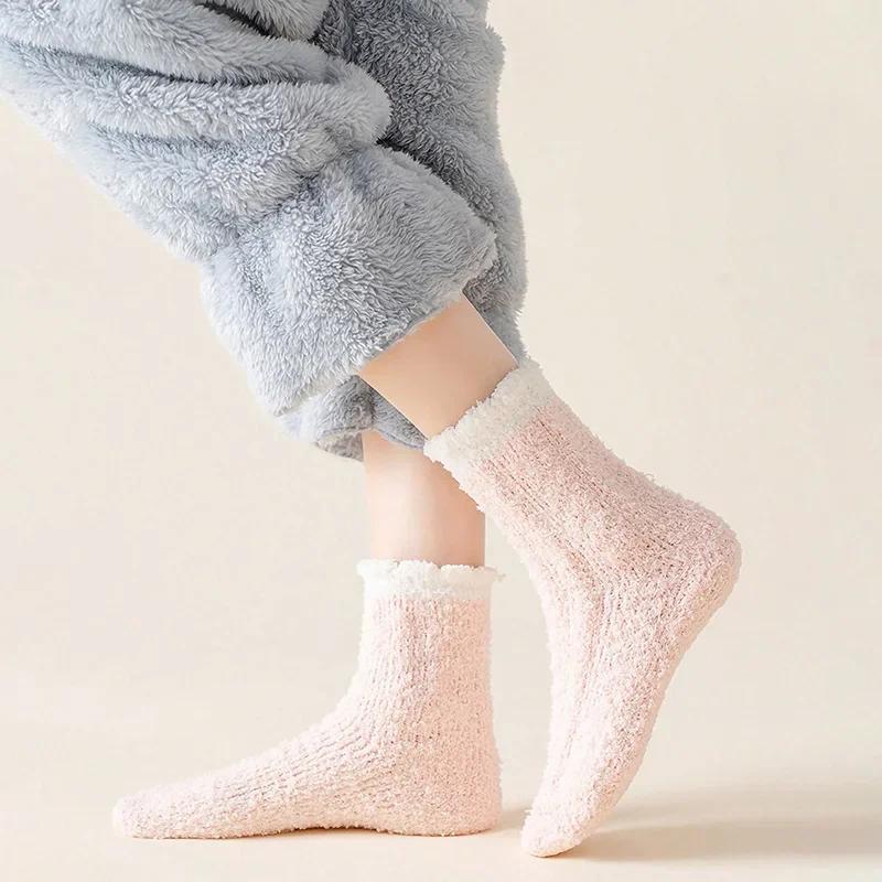 4 Pairs Women's Winter Warm Socks -Fuzzy Thick Thermal Fluffy,Soft Cute Home Slipper Socks,Fashion Sleeping Socks for Daily Wear
