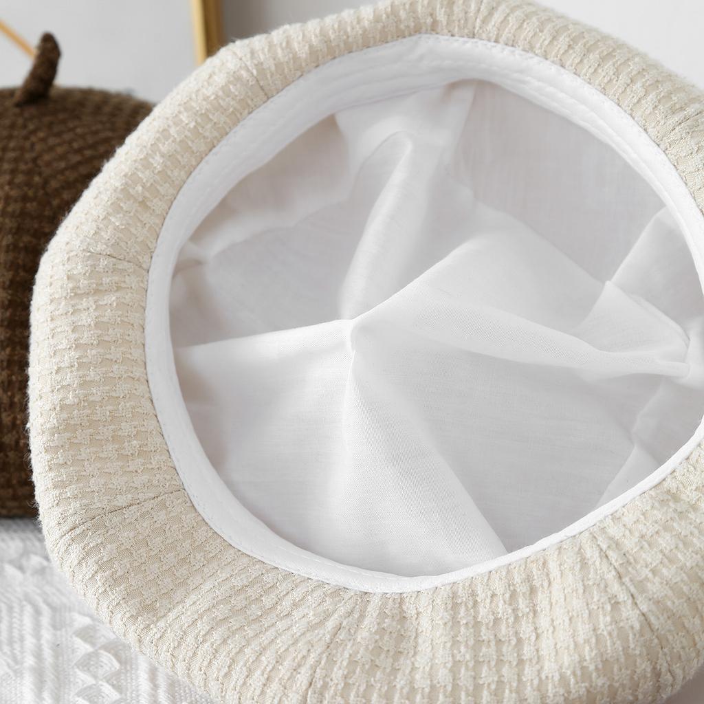 Women's New Autumn and Winter Big Head Circumference Showing Small Simple Beret British Retro Octagonal Painter Hat Trend