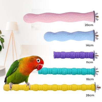 Parrot Paw Grinding Wooden Stick Sprayed with Colored Sands Bird Parakeet Parrot Toy Grinder Grinding Rod Gripper Pet Supplies