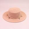 New straw hat hand-woven hollow flat-top straw hat women's summer vacation sunshade sunscreen hat