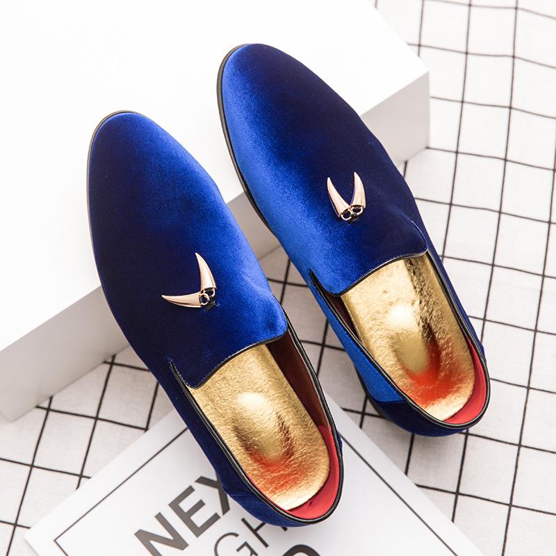 Men Loafers Men's Formal Shoes Men's Flat Shoes Velvet Shoes Leaf and Gold Buckle Breathable Fashion Low Heel Casual Men's Shoes