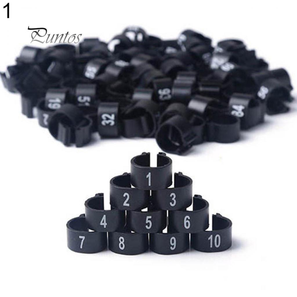 100Pcs Bird Poultry Chicks 1-100 Numbered Pigeon Leg Bands Rings