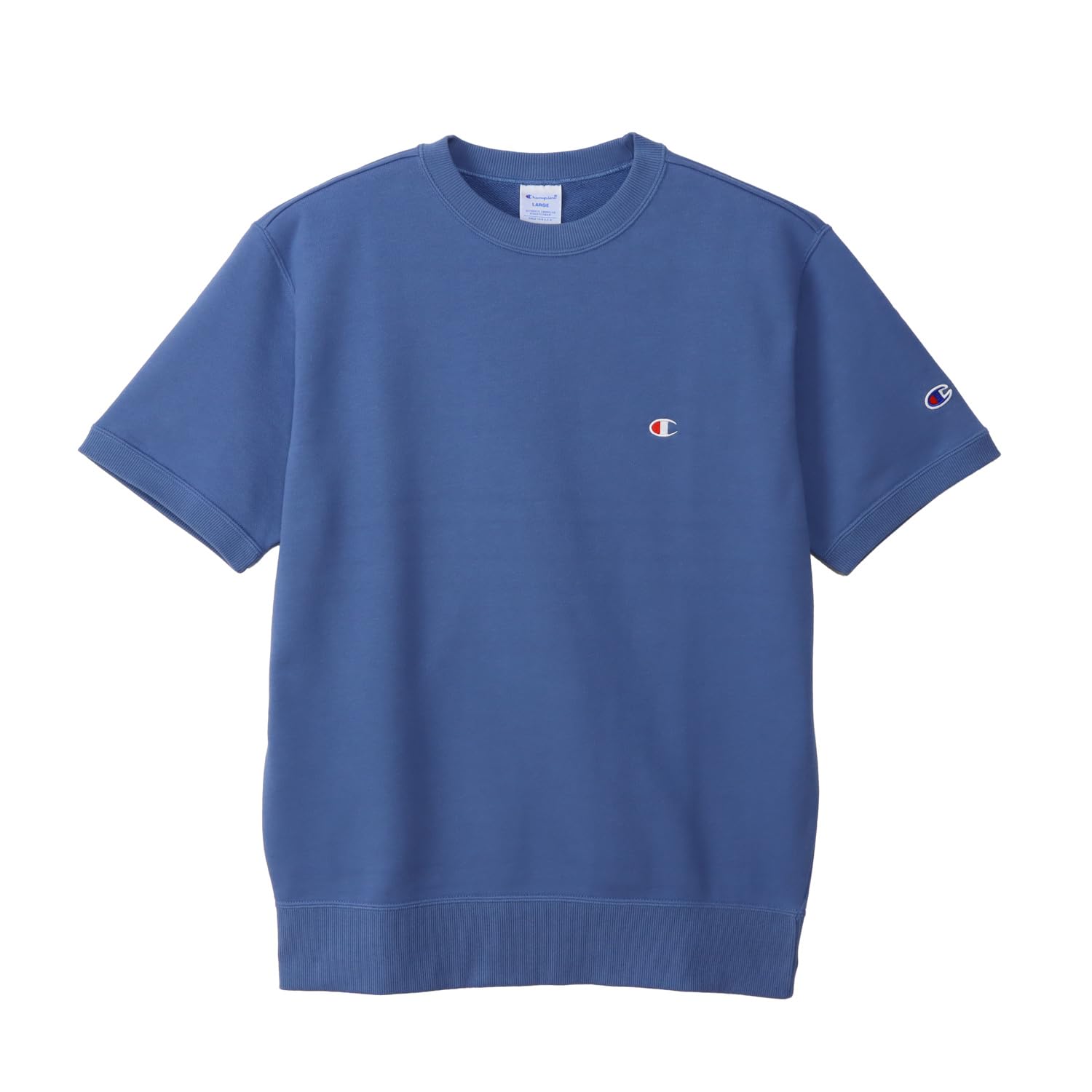 

Champion Мужской свитшот с коротким рукавом и круглым вырезом Windsor с флисовой подкладкой и вышивкой логотипа, базовый, синий, C3-Z020, с одним логотипом