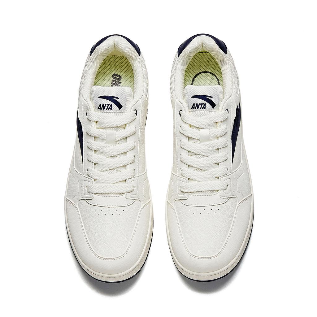 Anta First Year Abrasion Resistant Breathable Low Top Skateboard Shoes Men's Ivory White/navy Black 912548068-7
