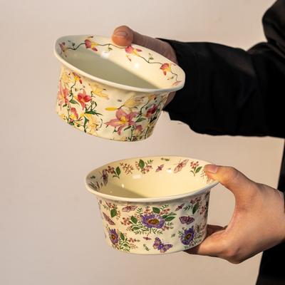 Lente Bloem Waterfles en Beker Set Grote Capaciteit Mok met Deksel Hoog Uiterlijk Huishoudelijke Keramische Waterbeker Als Souvenir voor Meisjes