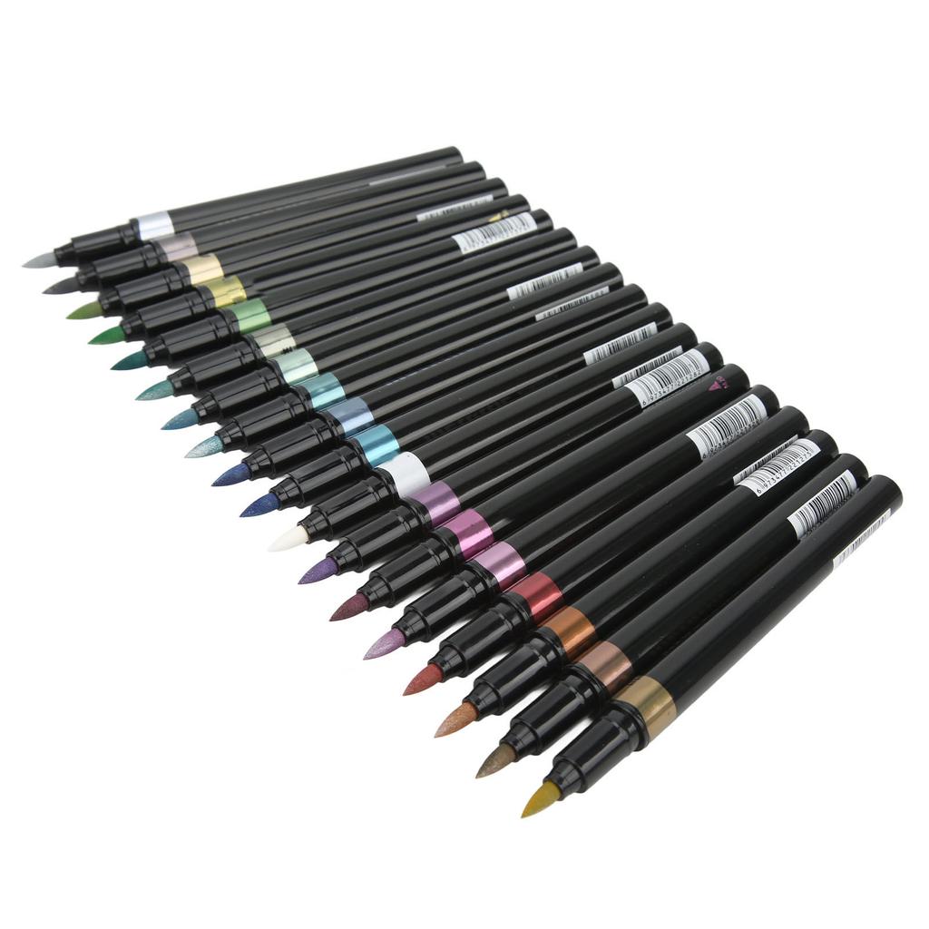 18 Farben Metallic Marker Stifte Geschmeidigeres Schreiben Geruchlos Schnelltrocknende Malstifte Set für Graffiti Malen Ausmalen