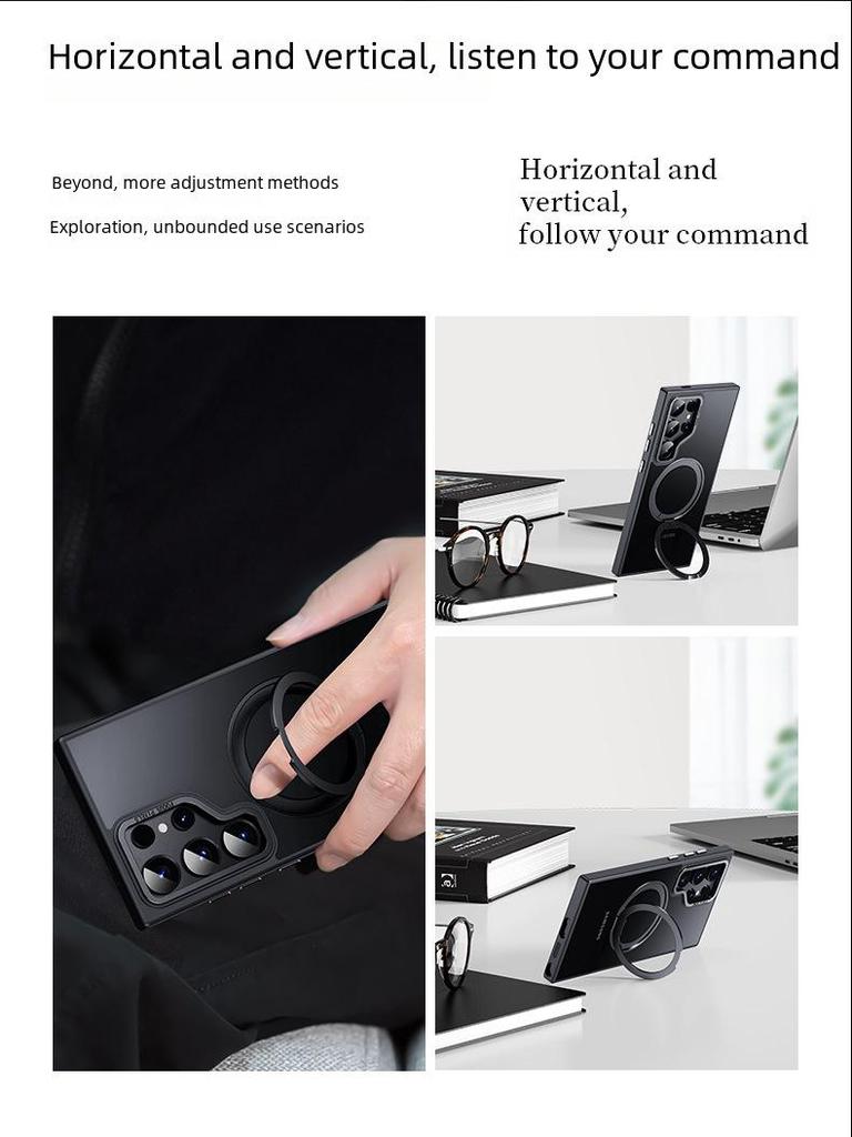 Magnetic Bracket 360° Phone Case with Wireless Charging for Samsung S25 Ultra & S24 Ultra
