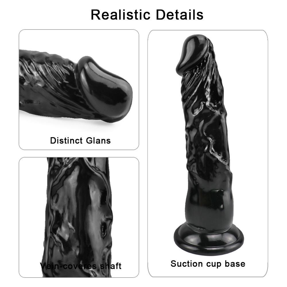 Black Wearable Realistic Soft Dildo Penis Cheap Small Anal Dildo Suction Cup Masturbators Butt Plug Toys for Women