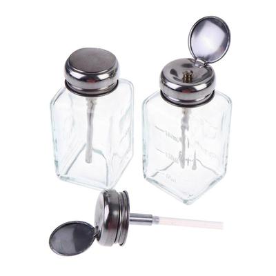 Nagellagerung Nachfüllbare Glasflaschen Leer Flüssigkeit Presspumpe Spender Nagelkunst Politur Entferner Reiniger Make-up Maniküre Werkzeuge