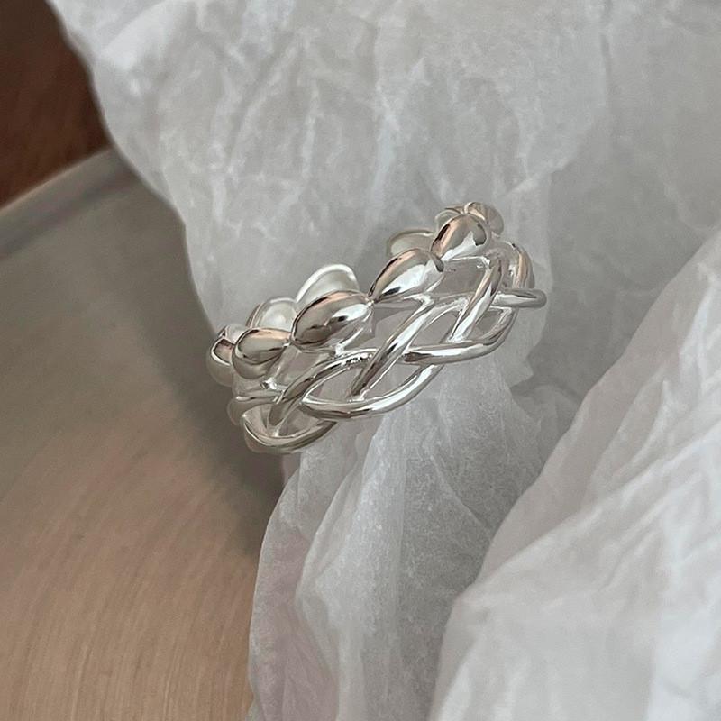 High Quality Adjustable Copper Ring For Women With Trendy Geometric Pattern And Chic Aesthetic