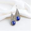 Natural Lapis Lazuli Gemstone 925 Sterling Silver Jewelry Handmade Earrings2.00" EE-72-22