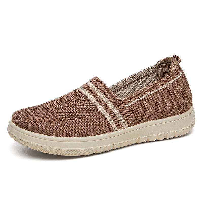 Women's Slip On Sneakers Casual Lightweight Workout Flats Shoes for Women Non Slip Walking Shoes Comfortable Office Loafers Knitted Dress Shoes
