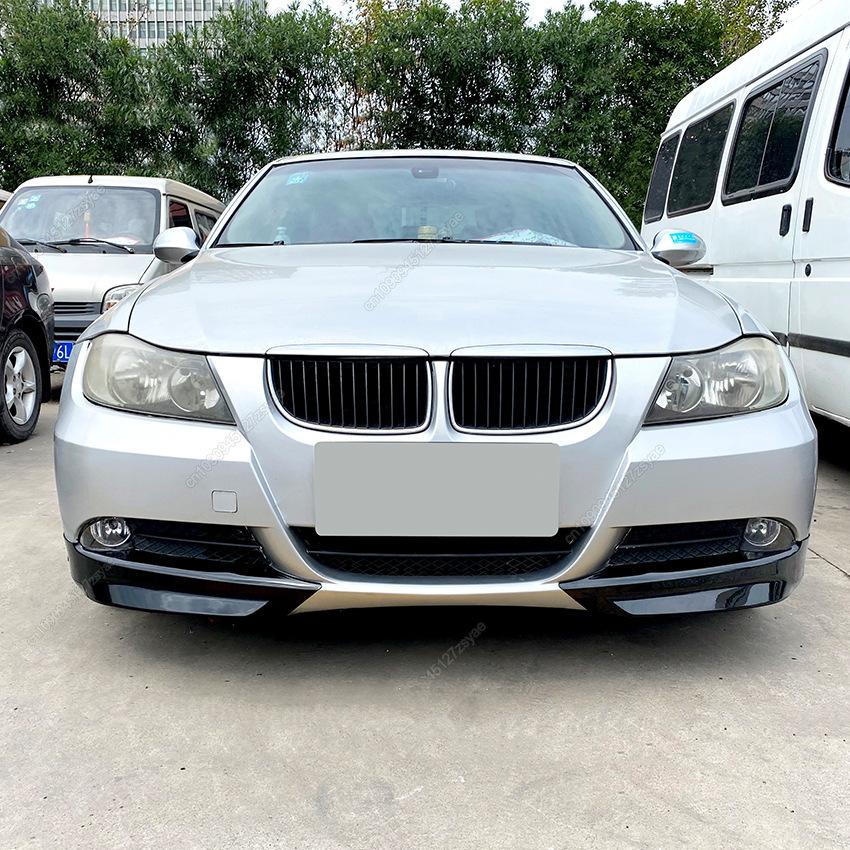 Car Front Bumper Lip Splitter Diffuser Body Kit Spoiler For BMW 3 Series 318i 320i 330i E90 E91 Pre-facelift 2005-2008 ABS Black