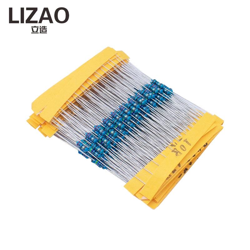 LIZAO 30 Values 1/4W Metal Film Resistors Kit 1% Tolerance 300/600Pcs 100R 1K 4K7 10K 47K 100K for Electronic Repair & DIY