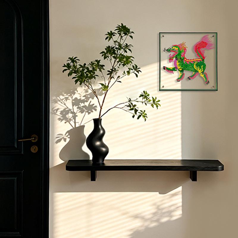 Chinese Intangible Heritage Shadow Puppet Lion Qilin Wall Decor - Handmade Festive Housewarming Gift