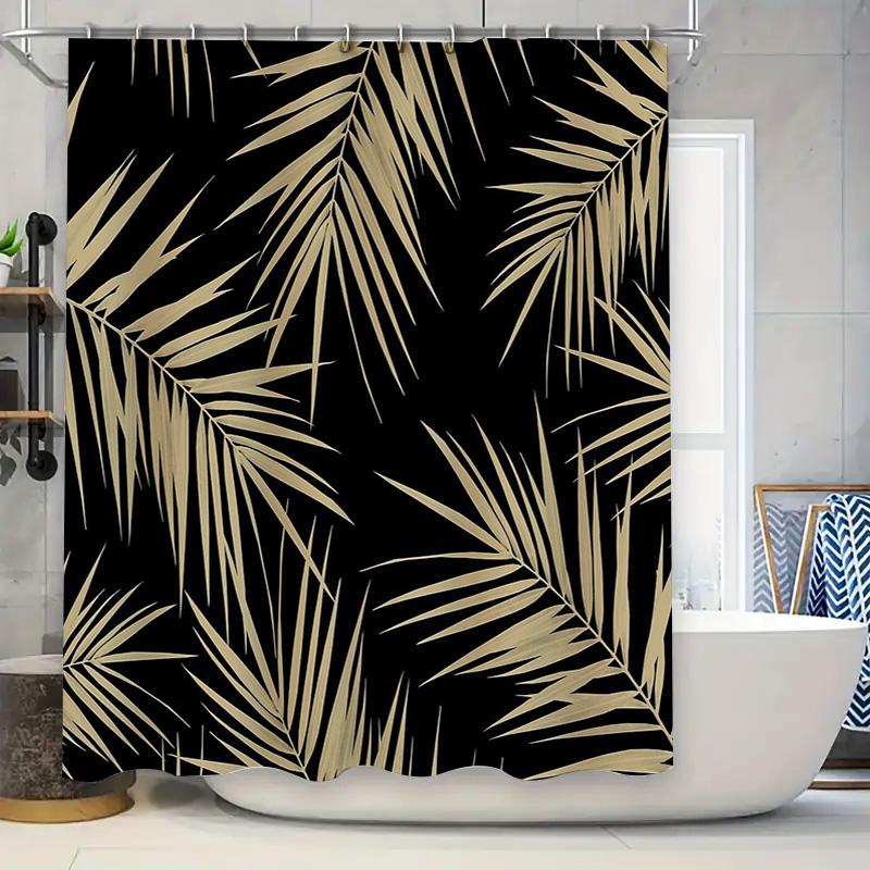 

Tropical Rainforest Shower Curtain Nature Palm Leaf Backdrop Bathroom Decor Waterproof Fabric Vintage Artistic Home Decor W60H190(CM)-1 Pcs