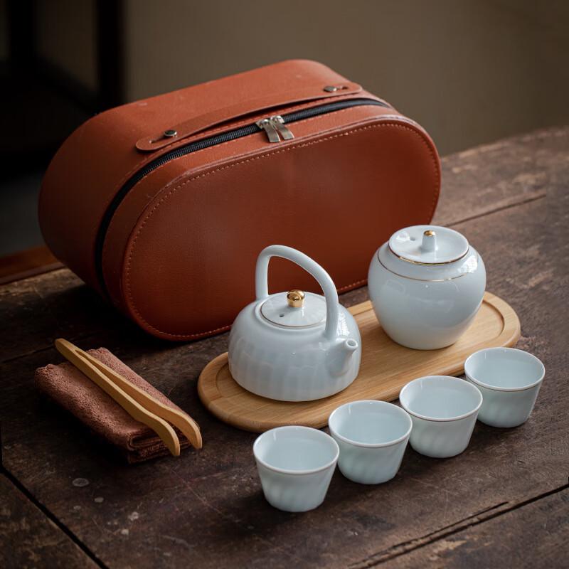 Changqi Pure White Porcelain Travel Tea Set