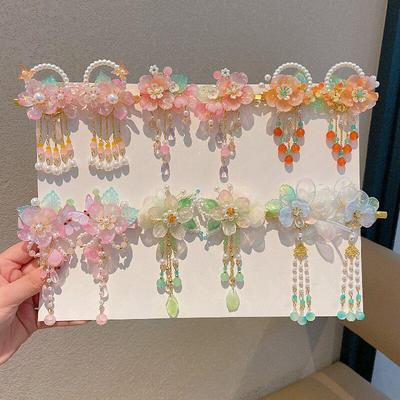 Copricapo Hanfu per bambini: Fermaglio per capelli con nappa in stile antico per bambine, Accessorio per capelli smaltato fatto a mano in stile cinese