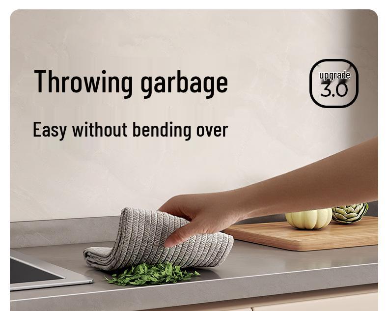 Meirui De Wall-Mount Kitchen & Bathroom Trash Can with Suction Cup and Hanging Rack