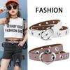 Children's Belt Fashion Heart Shaped Buckle Girls' Belt Student Thin Belt Cute Boys' Belt PU Belt School Supplies Teenager Belts