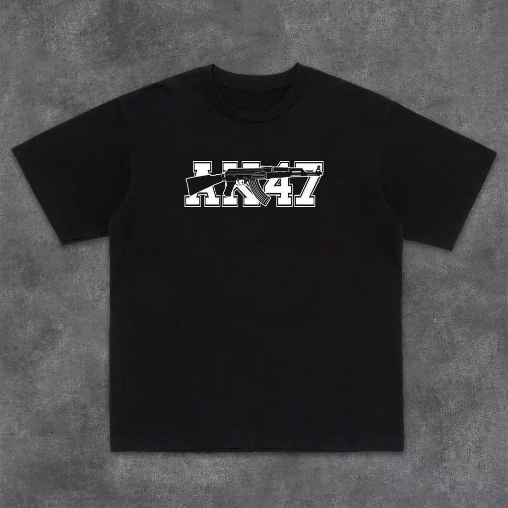 Mens SpringSummer Fashion Casual Unique Design Pattern Printed Cotton Round Neck Short Sleeve Personalized Tshirt