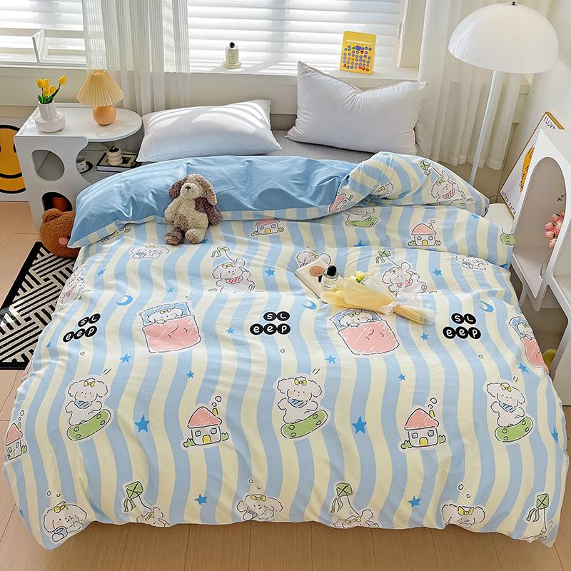 1PC Cartoon Crocodile Pattern Duvet Cover 100% Cotton Quilt Cover with Zipper Skin-friendly Comfortable Queen Size Bedding