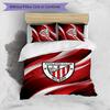 Athletic Bilbao Football Printed 3 Pieces Bedding Set, Comfortable Skin Friendly Bedroom Duvet Cover Set