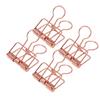 50Pcs Hollow Binder Clips Metal Paper Binder Clips for Documents Papers Test Reports Rose Gold