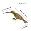 Solid Copper Long Mouth Bird Small Statue Ornaments Classical Vintage Brass Animal Woodpecker Figurines Home Desk Decorations