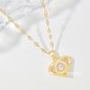 Wind Smart Love Necklace Women'S Fresh Simple Versatile Temperament Slightly Inlaid Pendant