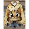 Womens Oversized Hooded Sweatshirt With Cartoon Animal Print Casual Streetwear Top Fall 2025