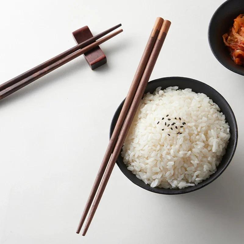 5 Pairs Chinese Chopstick Set Patchwork Walnut Wood Chopsticks Sushi Sticks Korean Chopsticks Japanese Chop Stick Wooden Cutlery