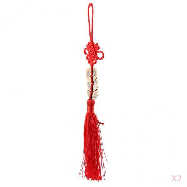 Chinese Knot Tassel Feng Shui Coin Pendant Wall Hanging Decor