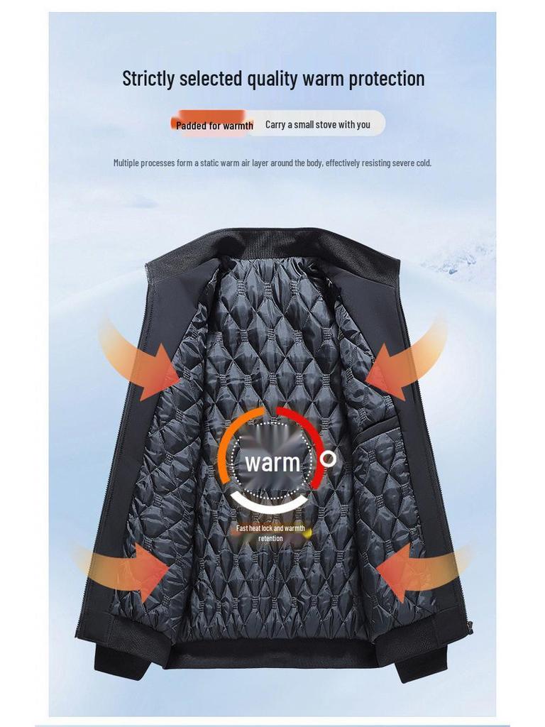 Men's Winter Fleece-Lined Thick Jacket – Trendy, Versatile, Warm, Cotton Padded Coat 2026