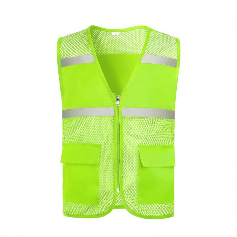 Custom Reflective Safety Vest with Logo for Nighttime Construction and Sanitation Workers