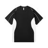 Herren Lockeres Patchwork Kurzarm T-Shirt mit Kontrastfarben Vin