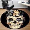 1pc Mushroom Skull Office Round Area Rug, Under Office Chairs Bedroom Living Room Home Decor, Room Deco