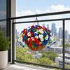 Artificial Outdoor Flower with Hanging Baskets, Red White Blue Fake Flower Planter, Patriotic Decor for 4th of July, Porch Garden