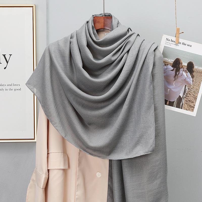 Dámska retro šatka/šál z bavlny a ľanu v kórejskom štýle - Všestranná na jar a jeseň