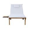 Loungers Gardeon 2 Piece Sun Lounge Wooden Lounger Outdoor Furniture Day Bed Wheel Patio White