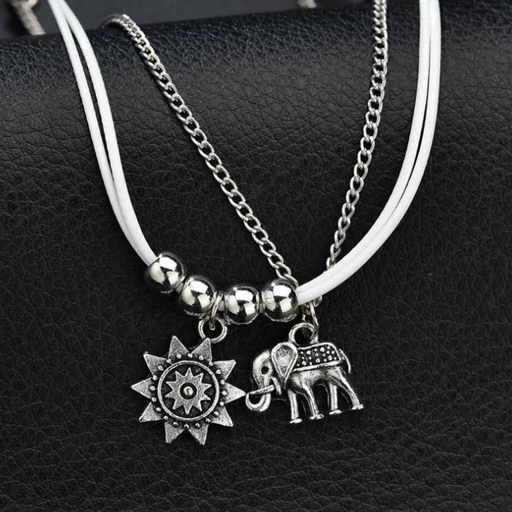Sun elephant silver alloy beach anklet female European and American anklets foot decoration beach Anklets