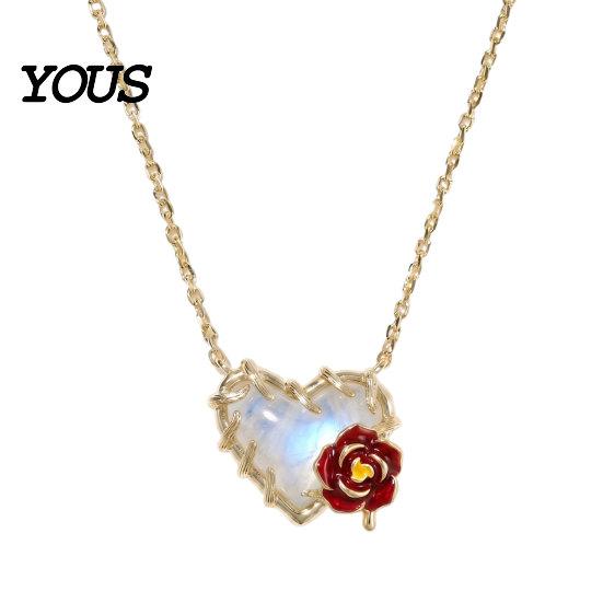 Dainty Pendant Necklace Birthstone Heart Necklace, Birth Stone And Flower Jan To Personalized Jewelry Dec Floral Birthday Gift for Mom Wife