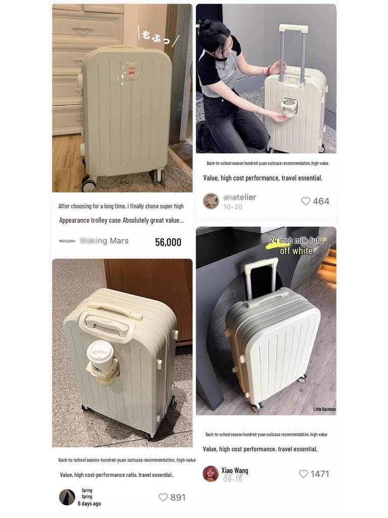 20-Inch Carry-On Suitcase with Universal Wheels, Rechargeable, for Men, Women, & Students