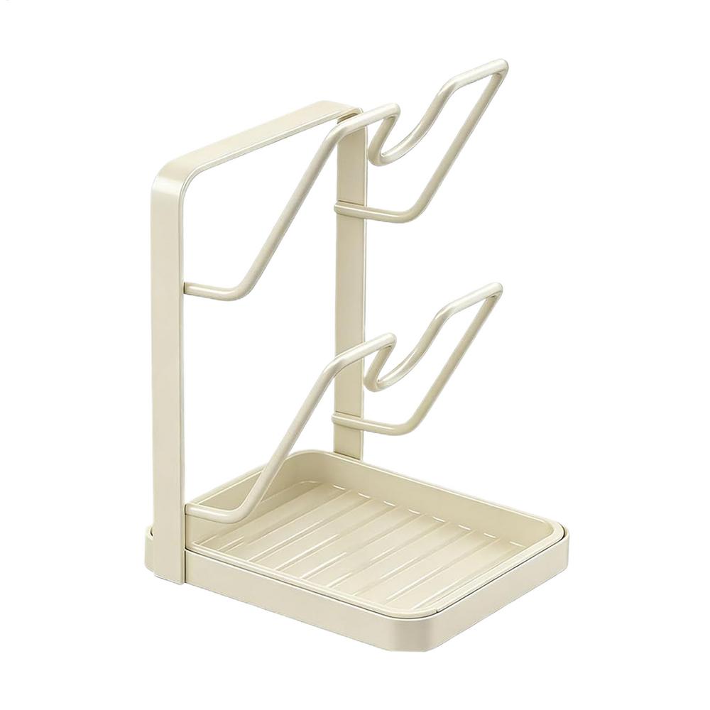 Lid Holder Space Saving Storage with Drain Tray Pot Lid Storage Organizer Drying Holder for Ladle Spatula Spoon Plate Dish