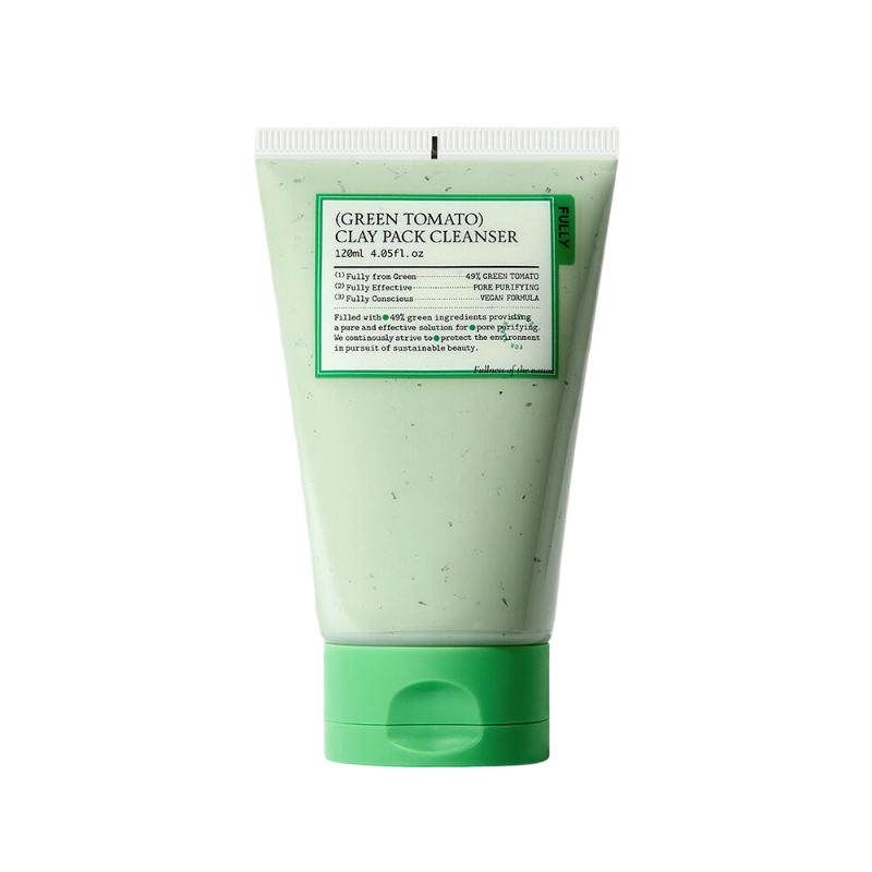 Fully Vegan Green Tomato Clay Pack Cleanser Pore Tightening Sebum Control 120ml